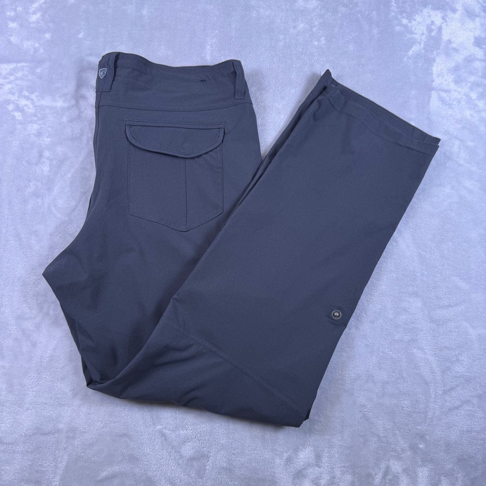 Kuhl Women 10 Short Charcoal Grey Roll Up Cargo Hiking Pants Straight Leg